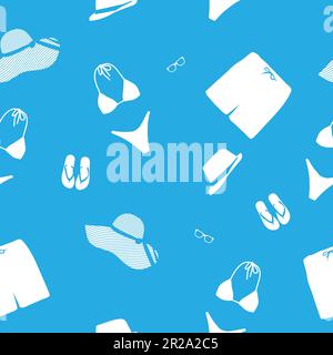 Summer Seamless Pattern - la moda clipart Illustrazione Vettoriale