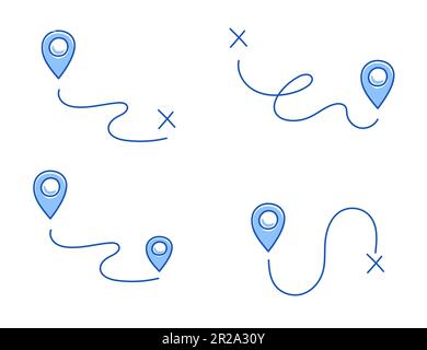 Icona della posizione di un punto di contatto. Segnaposto stile schizzo disegnato a mano, segnaposto, pittogramma punto gps. Illustrazione vettoriale Illustrazione Vettoriale