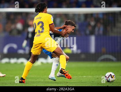 Barcellona, Spagna. 14th maggio, 2023. Durante la partita la Liga tra RCD Espanyol e FC Barcelona si è giocato allo stadio RCDE il 14 maggio a Barcellona, Spagna. (Foto di Sergio Ruiz/PRESSIN) Credit: PRESSINPHOTO SPORTS AGENCY/Alamy Live News Foto Stock