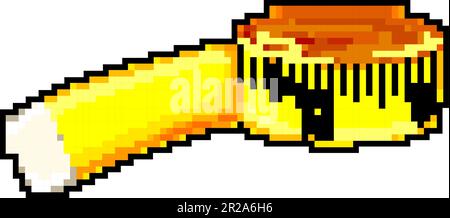 lunghezza giallo metro nastro gioco pixel arte illustrazione vettore Illustrazione Vettoriale