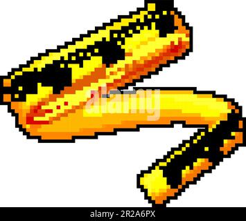 illustrazione vettoriale pixel art gioco nastro di misura giallo da lavoro Illustrazione Vettoriale