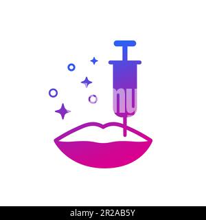 icona iniezione di riempimento per lips Illustrazione Vettoriale