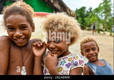 Vita quotidiana nell'isola di Santa Ana nelle Isole Salomone Foto Stock