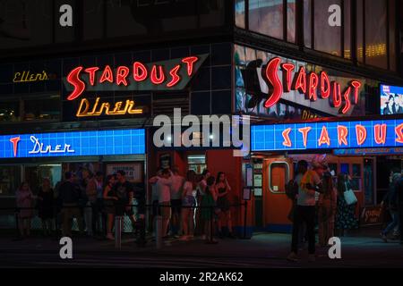 Ellens Stardust Diner di notte, Manhattan, New York Foto Stock