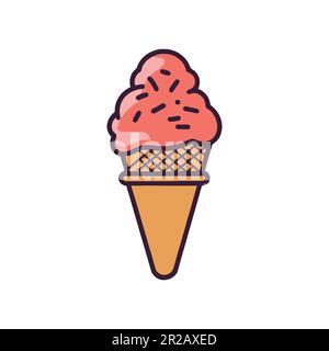 Icone gelato. Stile cartoon piatto isolato su sfondo bianco. Illustrazione vettoriale Illustrazione Vettoriale