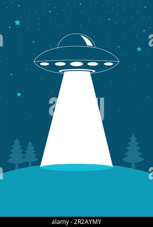 Semplice grafica di oggetti volanti non identificati, UFO Illustrazione Vettoriale