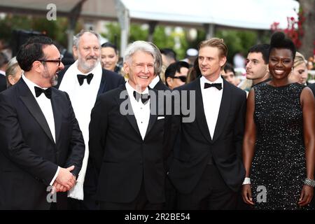 18 maggio 2023, Cannes, Cote d'Azur, Francia: HARRISON FORD partecipa alla proiezione di 'Indiana Jones and the Dial of Destiny' durante il 76th° Festival annuale di Cannes al Palais des Festivals il 17 maggio 2023 a Cannes, Francia (Credit Image: © Mickael Chavet/ZUMA Press Wire) SOLO PER USO EDITORIALE! Non per USO commerciale! Foto Stock