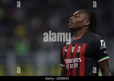 Milano, Italia, 16th maggio 2023. Rafael Leao dell'AC Milan durante la partita della UEFA Champions League a Giuseppe Meazza, Milano. L'immagine di credito dovrebbe essere: Jonathan Moskrop / Sportimage Foto Stock