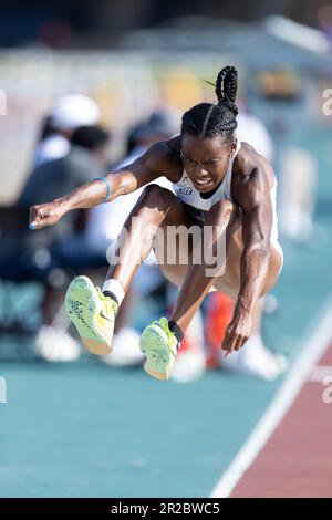 Il jumper della Florida Jasmine Moore vince il triplo salto durante i Campionati di campo e di pista della conferenza sud-orientale 2023, sabato 13 maggio 2023, a Ba Foto Stock