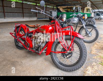 Indian 1929 101 scout 750cc 2 cil sv al Glen Innes car show nel nuovo Galles del Sud Foto Stock