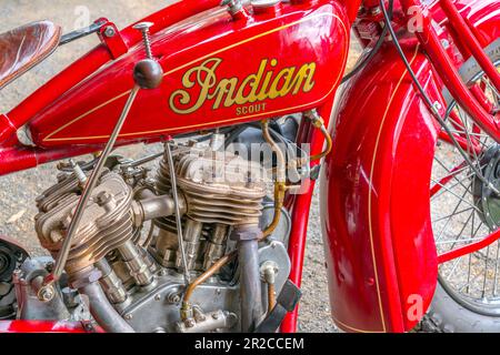 Indian 1929 101 scout 750cc 2 cil sv al Glen Innes car show nel nuovo Galles del Sud Foto Stock