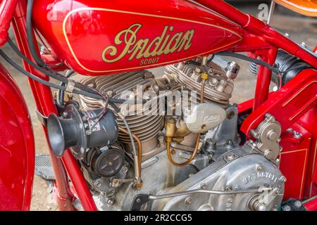 Indian 1929 101 scout 750cc 2 cil sv al Glen Innes car show nel nuovo Galles del Sud Foto Stock