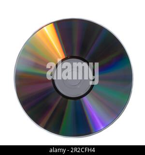 Compact Disc Reflecting Light Spectrum isolato su bianco Foto Stock