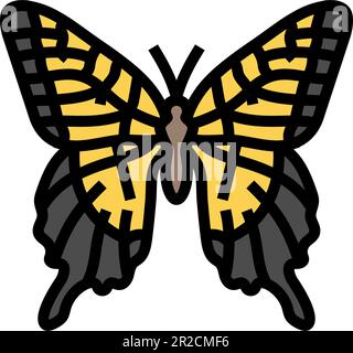 illustrazione vettoriale dell'icona a colori estiva della tigre orientale swallowtail Illustrazione Vettoriale