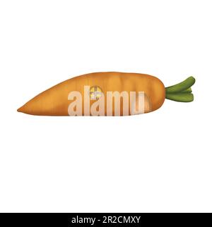 Acquerello carota casa illustrazione isolato su sfondo bianco.Easter giorno elemento clipart. Foto Stock