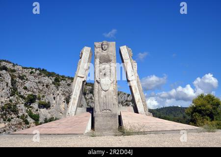 Mirabeau ponte monumento sul fiume Durance in Provenza Foto Stock