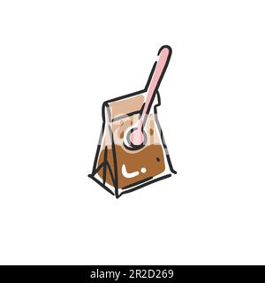 Disegno vettoriale a mano astratto graphic doodle semplice linea minimalistic illustrazioni collezione con caffè di birra, la preparazione di bevande di caffè. Vettore caffè Illustrazione Vettoriale