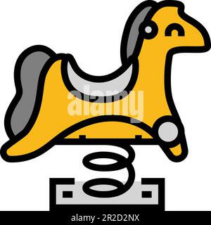 primavera rider park all'aperto bambini giocare icona colore vettore illustrazione Illustrazione Vettoriale