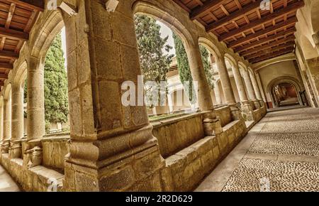 Monastero di Yuste, 15th ° secolo in stile gotico-rinascimentale, etichetta del patrimonio europeo, beni spagnoli di interesse culturale, Cuacos de Yuste, Comarca de la Foto Stock