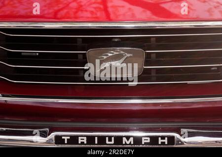 Logo Triumph Stag, Classic Days 2023 a Berlino, Germania Foto Stock