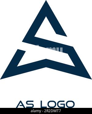 Combinazione di lettere a e S Design del logo del marchio. Illustrazione Vettoriale