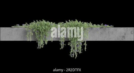 3d illustrazione di una pentola di cemento sospesa isolata su sfondo nero Foto Stock