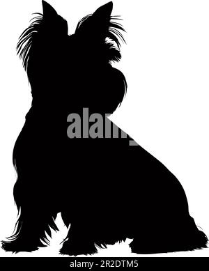 Seduto West Highland Terrier silhouette cane isolato su uno sfondo bianco. Illustrazione vettoriale Illustrazione Vettoriale