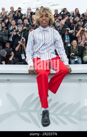 Cannes, Francia. 19th maggio, 2023. Assuan Reid partecipa al New Boy Photocall nel 76th al Festival del Cinema di Cannes, in Francia, il 19 maggio 2023. Foto di Aurore Marechal/ABACAPRESS.COM Credit: Abaca Press/Alamy Live News Foto Stock