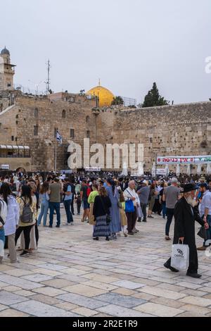 Gerusalemme, Israele - 10 aprile 2023. Il Muro Occidentale, il luogo più sacro dell'ebraismo Foto Stock