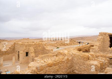 Deserto del Judaean, Distretto Meridionale, Israele - 10 aprile 2023. Parco Nazionale di Masada. Foto Stock