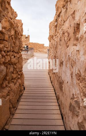 Deserto del Judaean, Distretto Meridionale, Israele - 10 aprile 2023. Parco Nazionale di Masada. Foto Stock