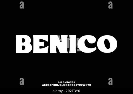 Esclusivo vettore di caratteri decorativi arrotondati e spessi Illustrazione Vettoriale