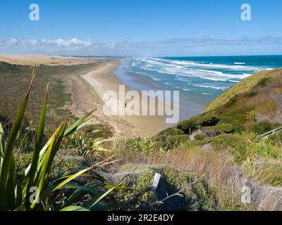 Sabbia yachting sulla spiaggia di Ninety Mile in Nuova Zelanda - Isola del Nord Foto Stock