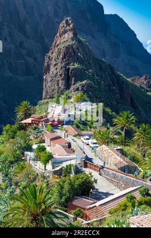 Villaggio di montagna Masca, Teno Mountains, Tenerife, Isole Canarie, Spagna Foto Stock