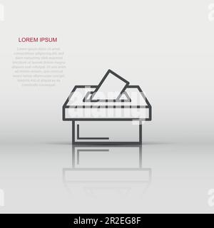 Elezione elettore box icona in stile appartamento. Suggerimento scrutinio illustrazione vettoriale bianco su sfondo isolato. Elezioni per il concetto di business. Illustrazione Vettoriale