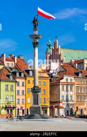 Piazza del Castello, piazza storica di fronte al Castello reale, colonna di Re Sigismondo dal 1644, città vecchia, Varsavia, Mazovia regione, Polonia, Europa Warsz Foto Stock