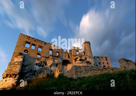 Castello medievale di Ogrodzieniec, Voivodato silesiano in Polonia, Europa Foto Stock