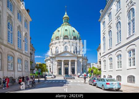 Frederik's Church (danese: Frederik Kirke), conosciuta come la Chiesa di marmo (Marmorkirken) per la sua architettura rococò, Copenhagen, Zealand, Den Foto Stock