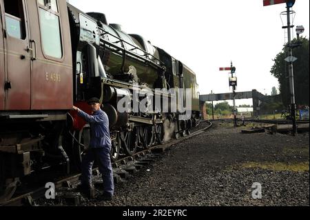 'Royal Scot' alla stazione di Kidderminster Town. Foto Stock