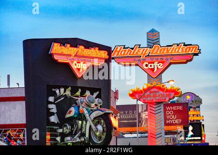 L'Harley Davidson Cafe sul Las Vegas Boulevard a Las Vegas, Nevada, USA Foto Stock