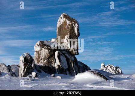 Wintry Ramshead Range nel Parco Nazionale di Kosciuszko, NSW, Australia Foto Stock