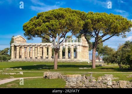 Athenaion, Tempio di Cerere o Tempio di Atena a Paestum, Campania, Italia Foto Stock