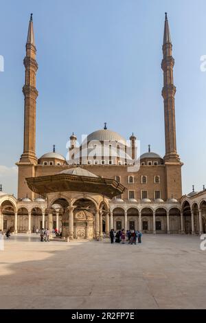 Cortile della Grande Moschea di Muhammad Ali Pasha, la Cittadella, il Cairo Foto Stock