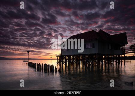 Vista sul lago di Costanza, Lindau, Baviera, Germania, Europa Foto Stock