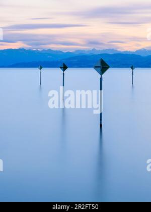 Seamark nel lago di Costanza vicino a Friedrichshafen, Germania Foto Stock