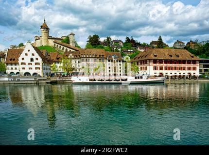 Città vecchia con la fortezza circolare di Munot, Sciaffusa, Canton Sciaffusa, Svizzera Foto Stock