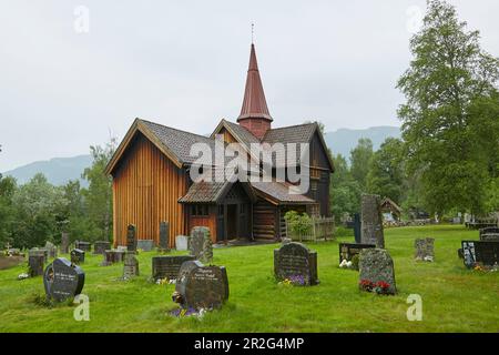 Chiesa di Rollag Stave a Numedal, Rollag, Buskerud, Norvegia, Europa Foto Stock