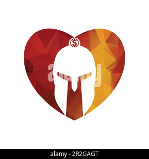 Casco greco guerriero, antico casco romano per la protezione della testa icona casco spartano. forma in discesa e stile di design piatto a colori. illustrazione vettoriale Illustrazione Vettoriale