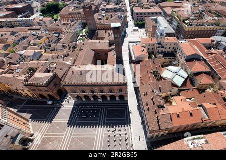 Vista dall'alto di Piazza del comune , Cremona, Lombardia, Italia, Europa Foto Stock