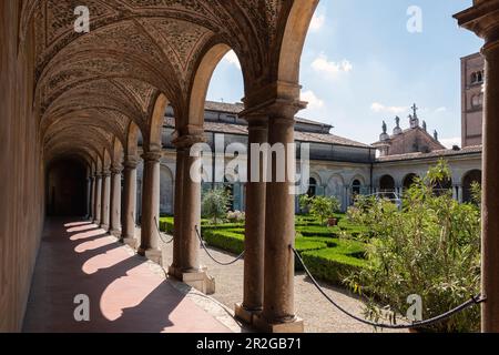 Vista della Galleria dipinta e del Giardino pensile nel Palazzo Ducale di Mantova, Mantova, Lombardia, Italia, Europa Foto Stock